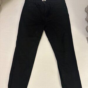 J.Crew 9" Highrise Toothpick Black Jeans (Size: 34; Color: Black)